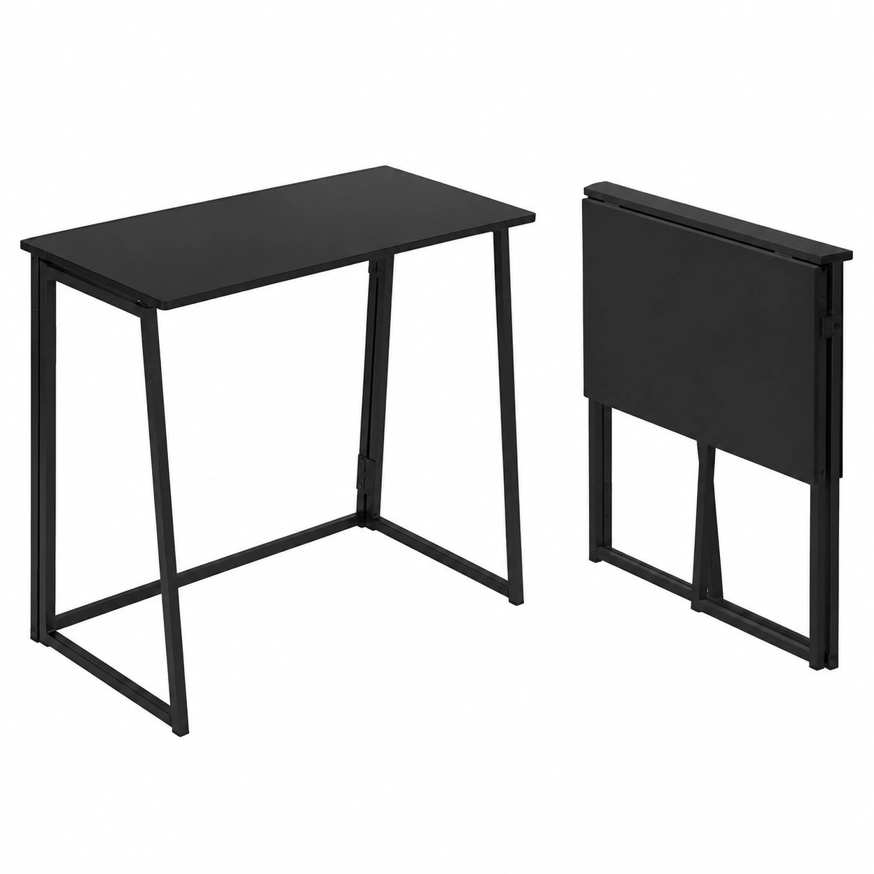 Scrivania pieghevole 80 × 40 cm, tavolo per computer salvaspazio, truciolato da 15 mm e struttura tubolare in acciaio nero, tavolo pieghevole