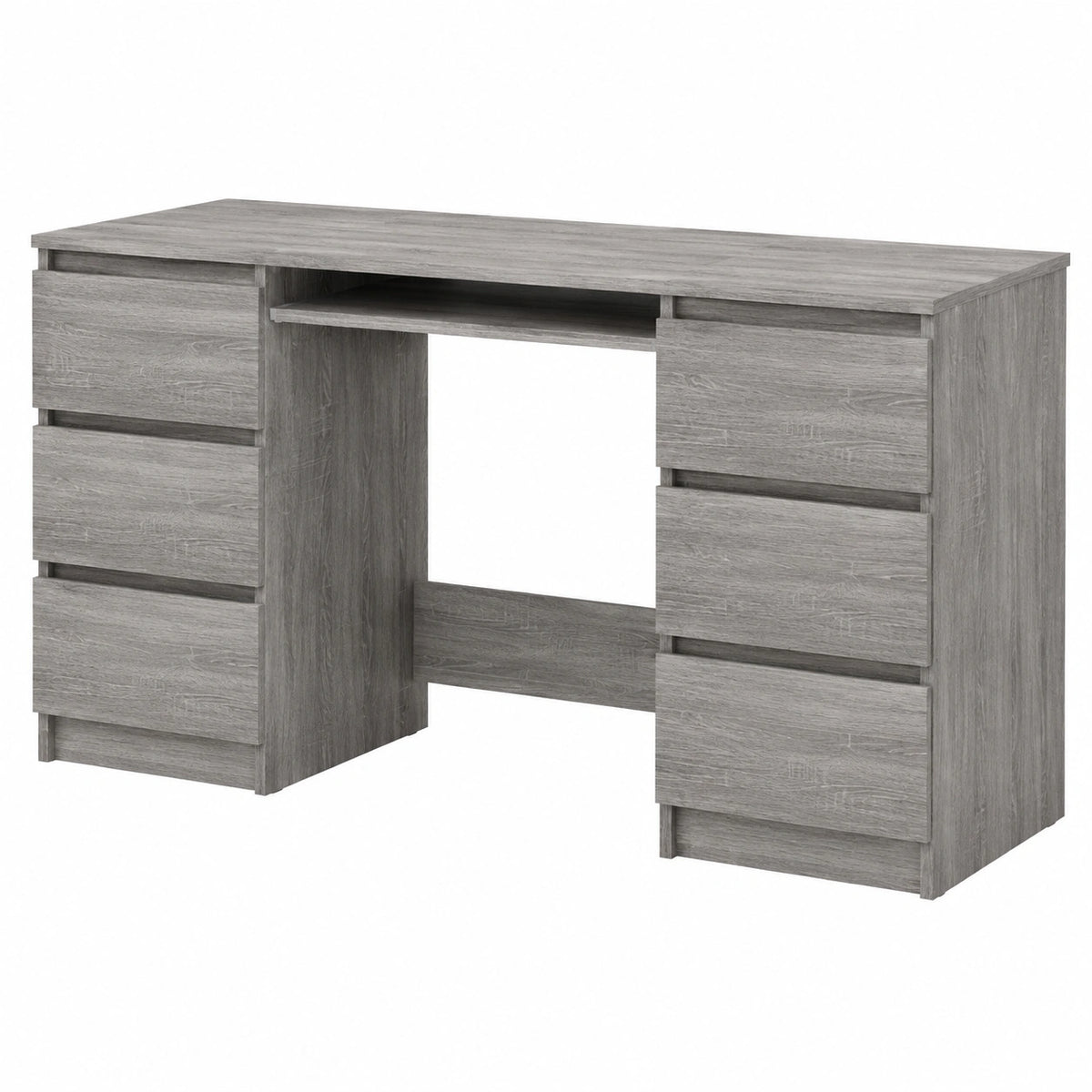 Scrivania in legno Sonoma, 140 × 50 × 77 cm, con cassetto e vano portaoggetti, salvaspazio, per ufficio
