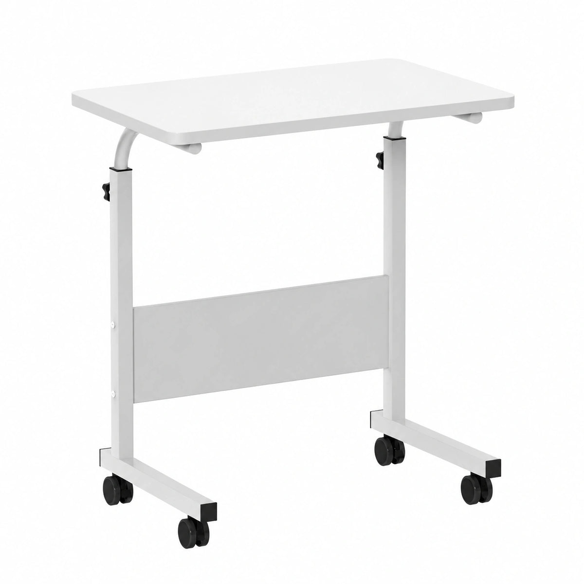 Tavolo Tavolo da Computer Tavolo per Computer Portatile Tavolo con Ruote per Letto Divano Ospedale Infermieristica Lettura Cibo, 60 × 40 cm, Bianco