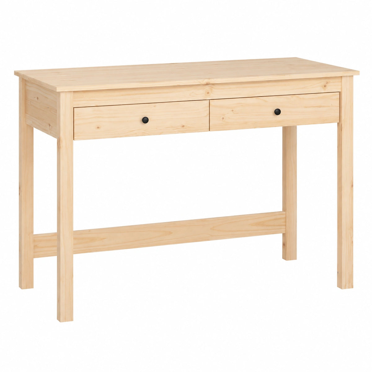 Scrivania in legno di pino massiccio, 100 × 50 × 78 cm, con 2 cassetti, spazio per riporre oggetti, scrivania da ufficio per casa