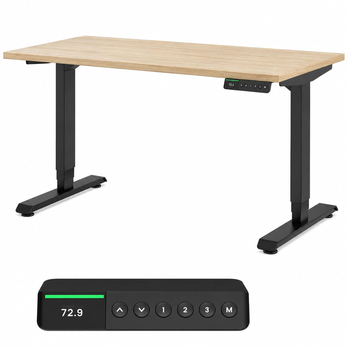 Scrivania Elettrica con Altezza Regolabile con Garanzia di 7 Anni, Scrivania Ergonomica con 9 Posizioni Memorizzate (Piano: Acero, Struttura: Nero