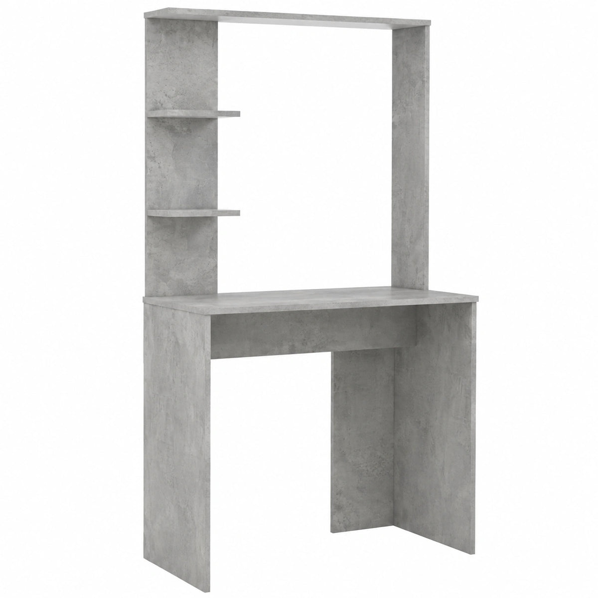 Scrivania in legno grigio cemento, 78,5 × 37 × 154,5 cm, con ripiano, per casa, studio