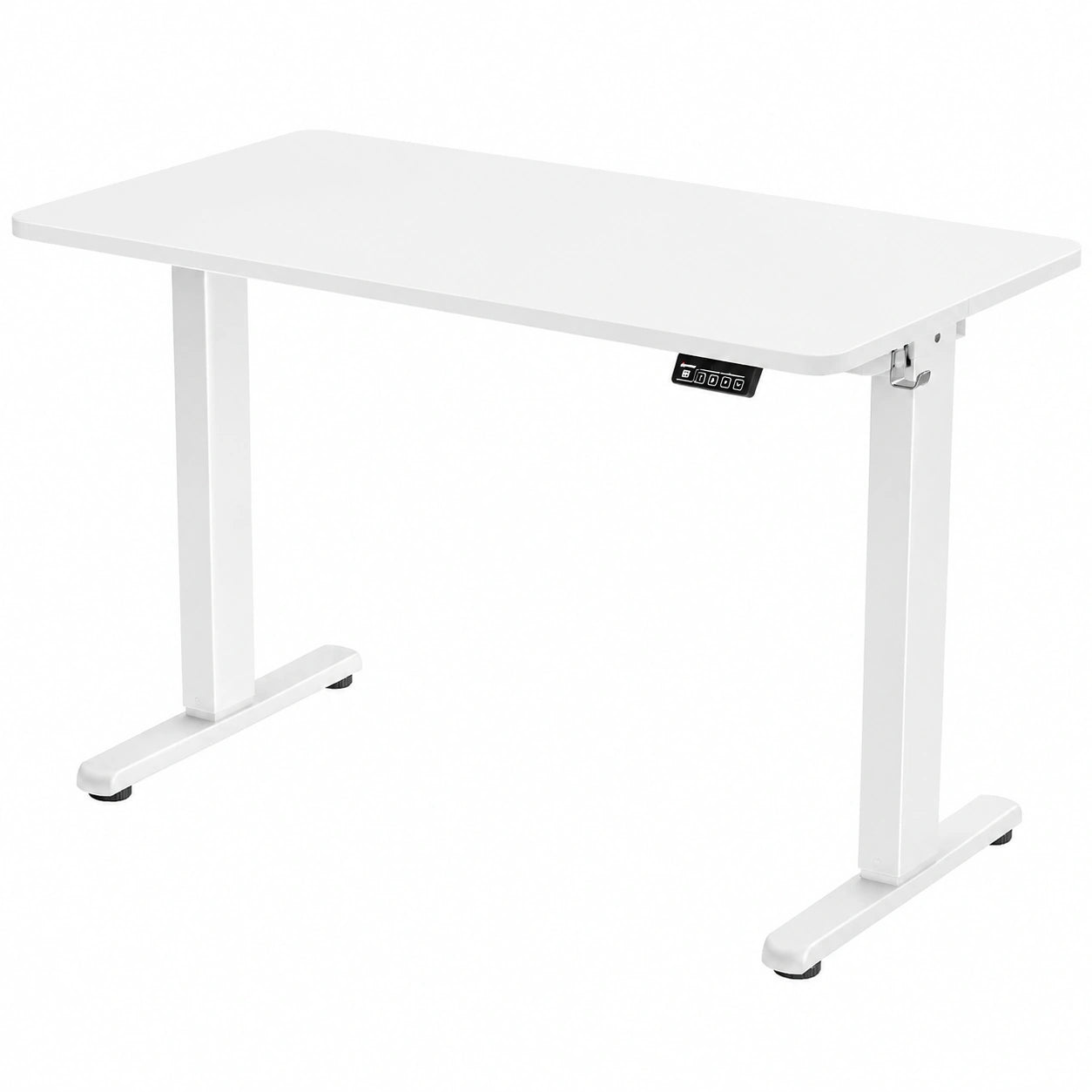 Scrivania elettrica regolabile in altezza 100 × 60 cm, bianco, Ufficio Gaming in Altezza Motorizzata, Pannello Intelligente con 2 Memorie Motore